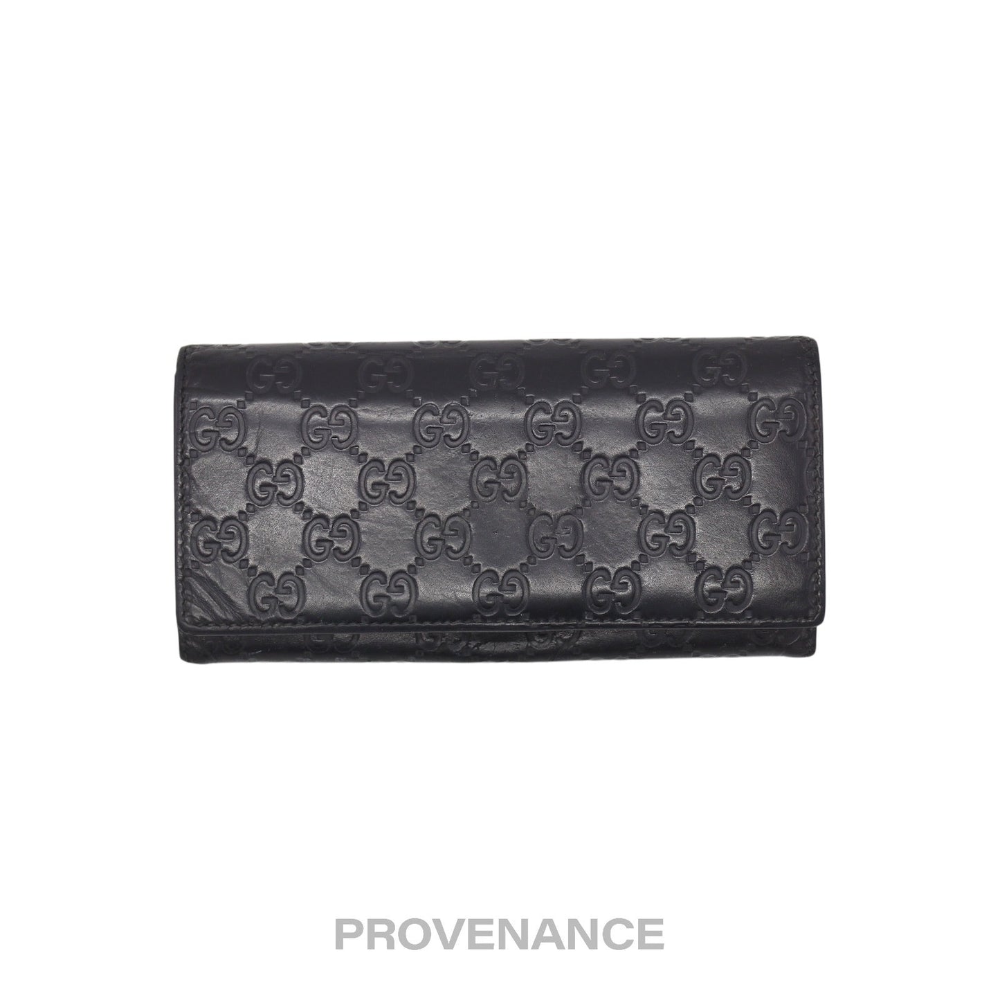 🔴 Gucci Long Wallet - Black Guccissima Leather