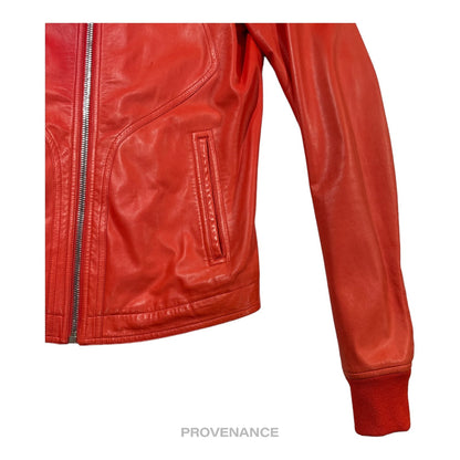 🔴 Rick Owens Walrus Intarsia Leather Jacket - 50 Red