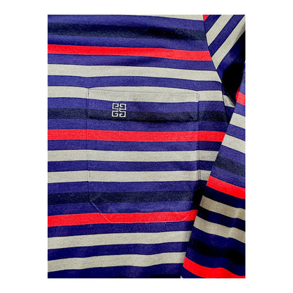 🔴 Givenchy Long Sleeve Polo Shirt -  Striped Cotton 2 M