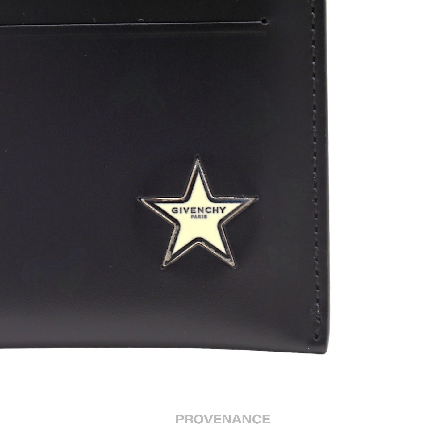 🔴 Givenchy Logo 6CC Card Holder Wallet - Black Leather