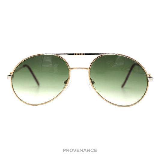 🔴 Bugatti Vintage 64319 Sunglasses - Gold/Green