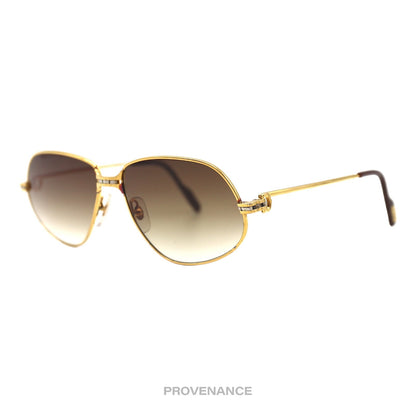 🔴 Cartier Panthere MM Sunglasses - Gold Brown 56