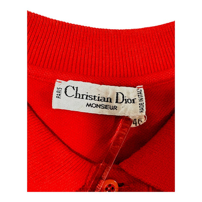 🔴 Christian Dior CD Sports Polo Long Sleeve Shirt - Red 46