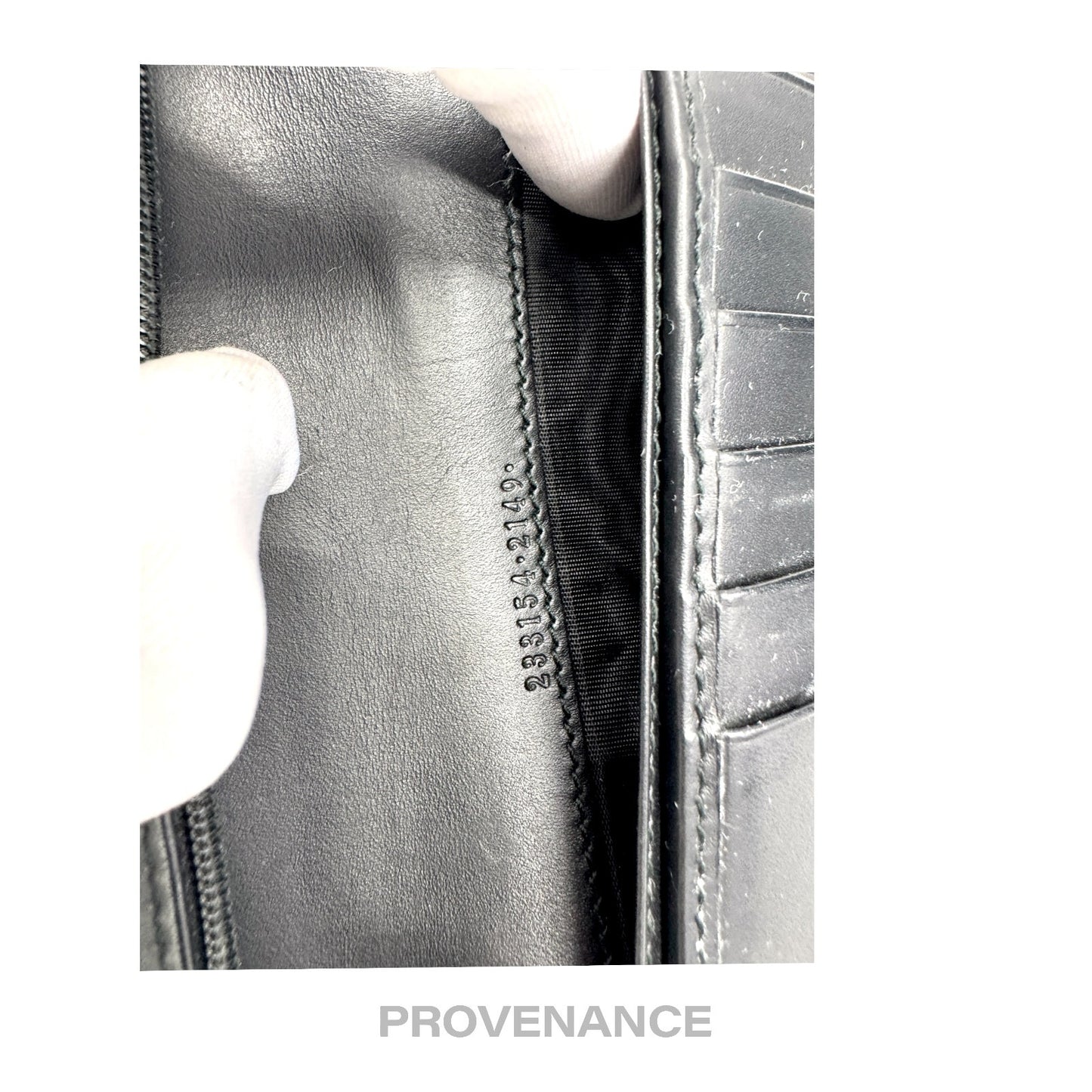 🔴 Gucci Long Wallet - Black Guccissima Leather