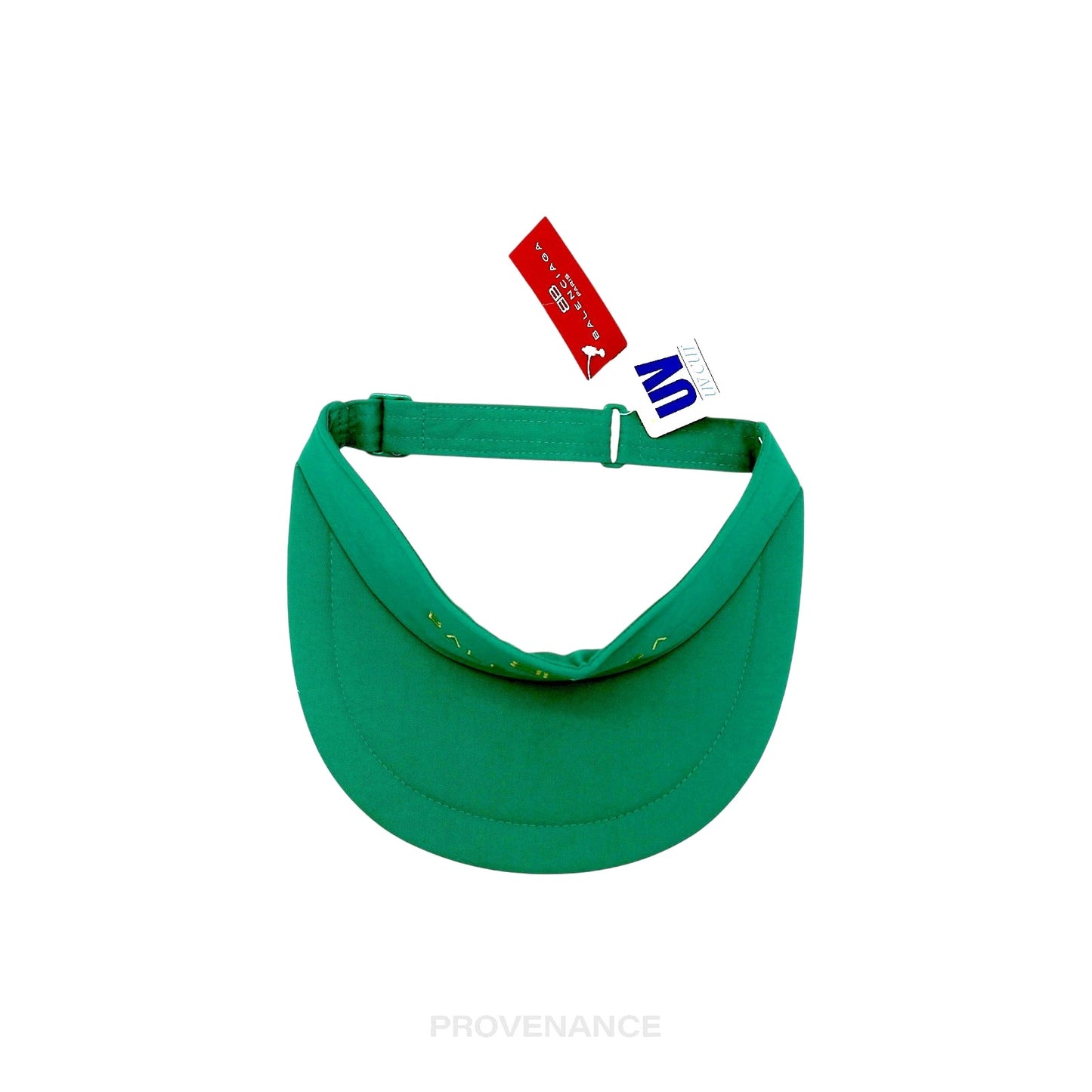 🔴 Balenciaga BB Logo Embroidered Visor - Green Vintage NOS