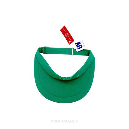 🔴 Balenciaga BB Logo Embroidered Visor - Green Vintage NOS