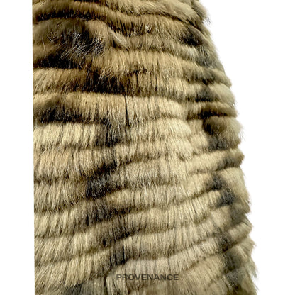 🔴 Balmain Reversible Rabbit Fur Jacket - Olive/Brown M W12