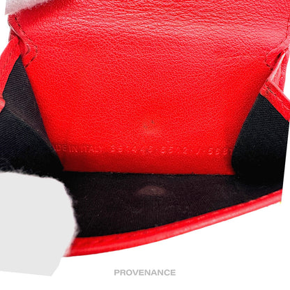 🔴 Balenciaga Papier Mini Wallet - Red Leather