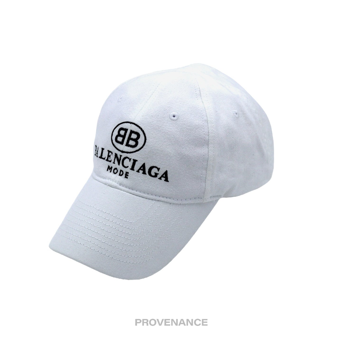 🔴 Balenciaga BB Logo Mode Embroidered Cap Hat - White