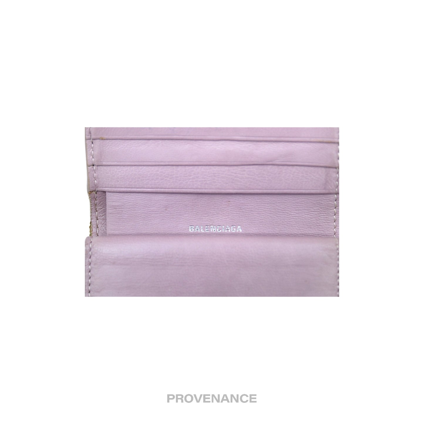 🔴 Balenciaga Logo Snap Wallet - Powder Pink Leather