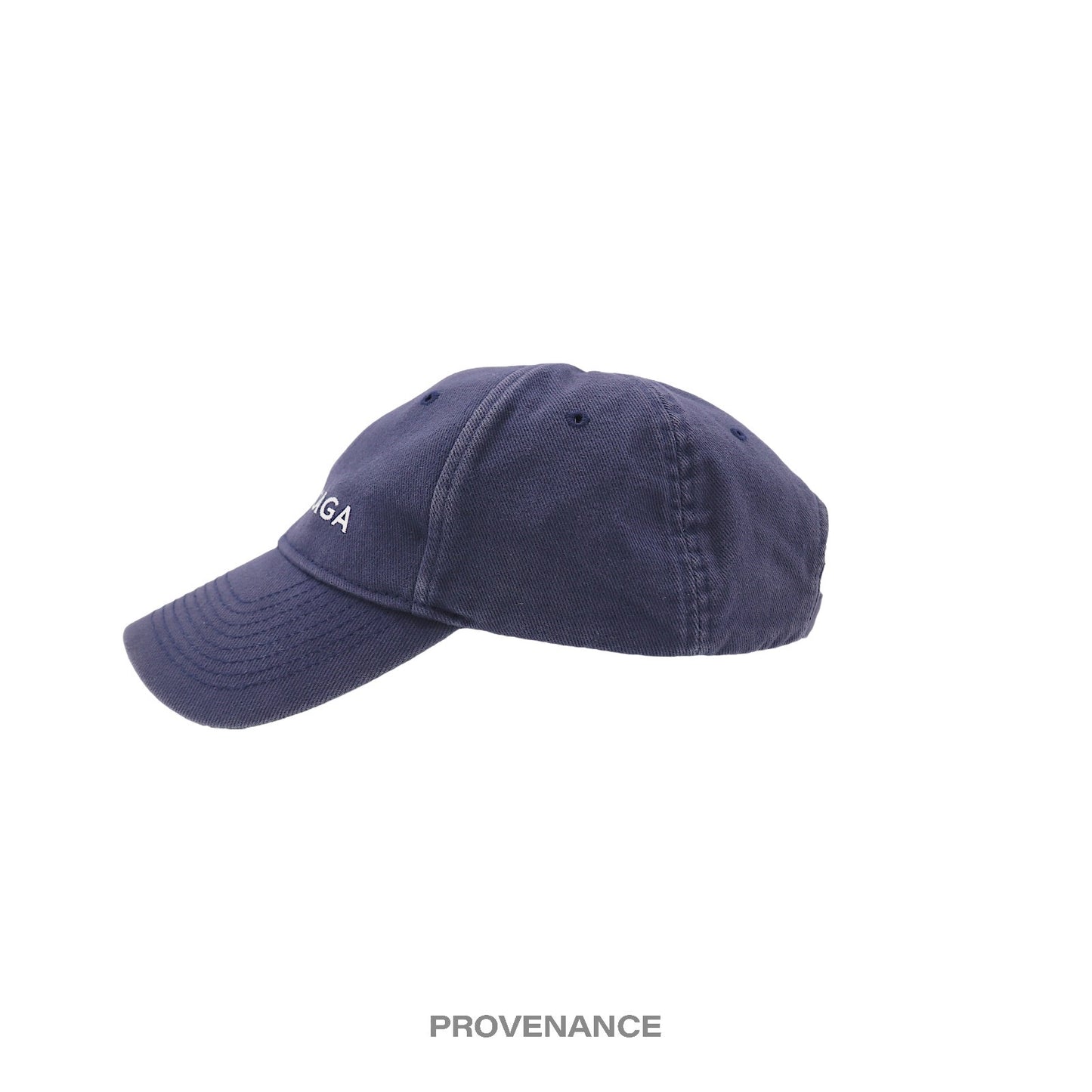 🔴 Balenciaga Embroidered Logo Cap - Washed Navy