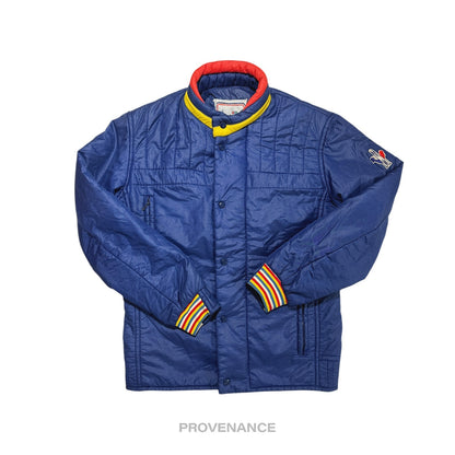 🔴 Moncler Light Ski Jacket - Blue Grenoble Logo Yellow Red