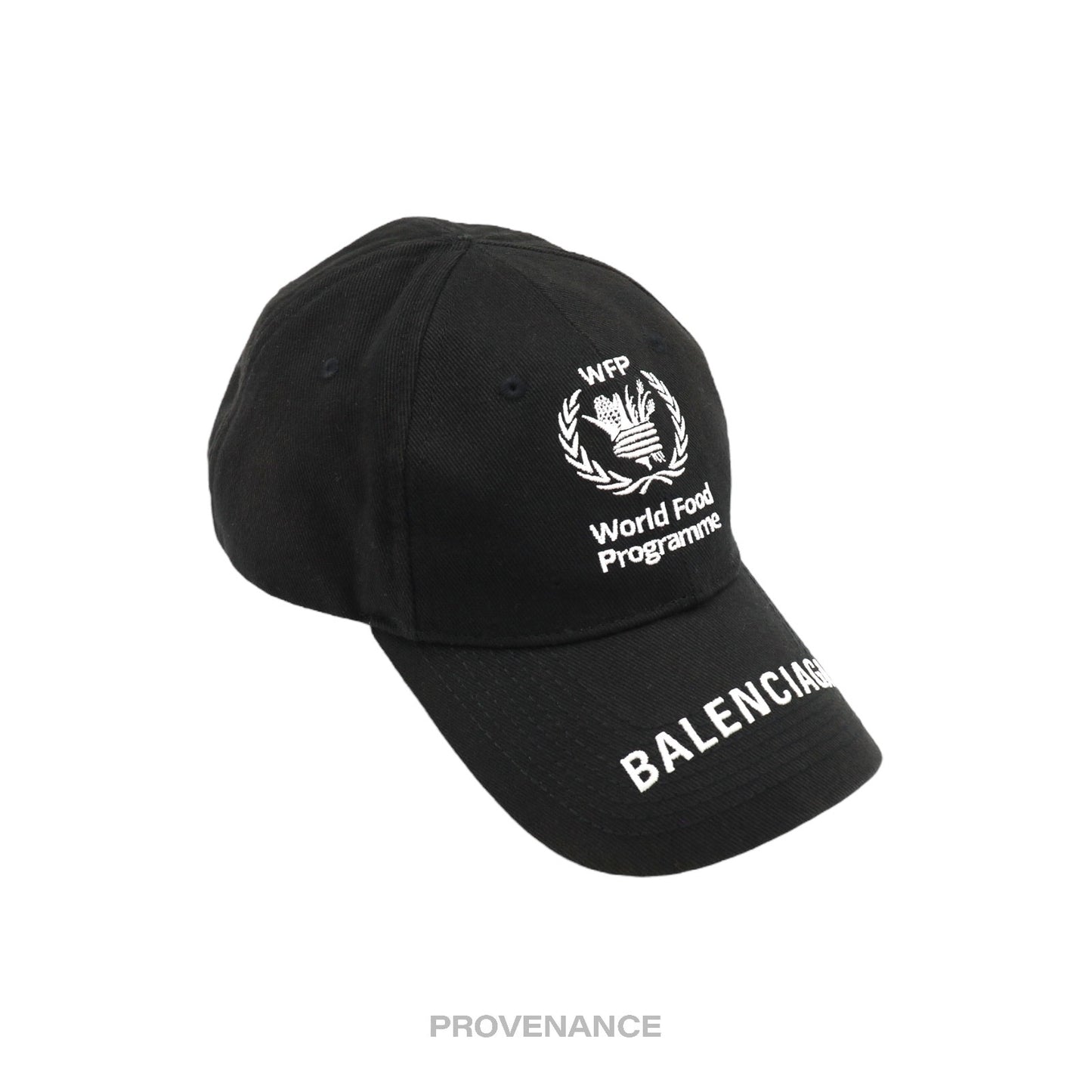 🔴 Balenciaga WFP Embroidered Logo Cap - Black White