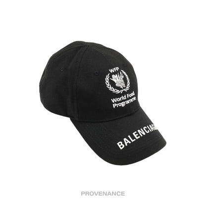 🔴 Balenciaga WFP Embroidered Logo Cap - Black White