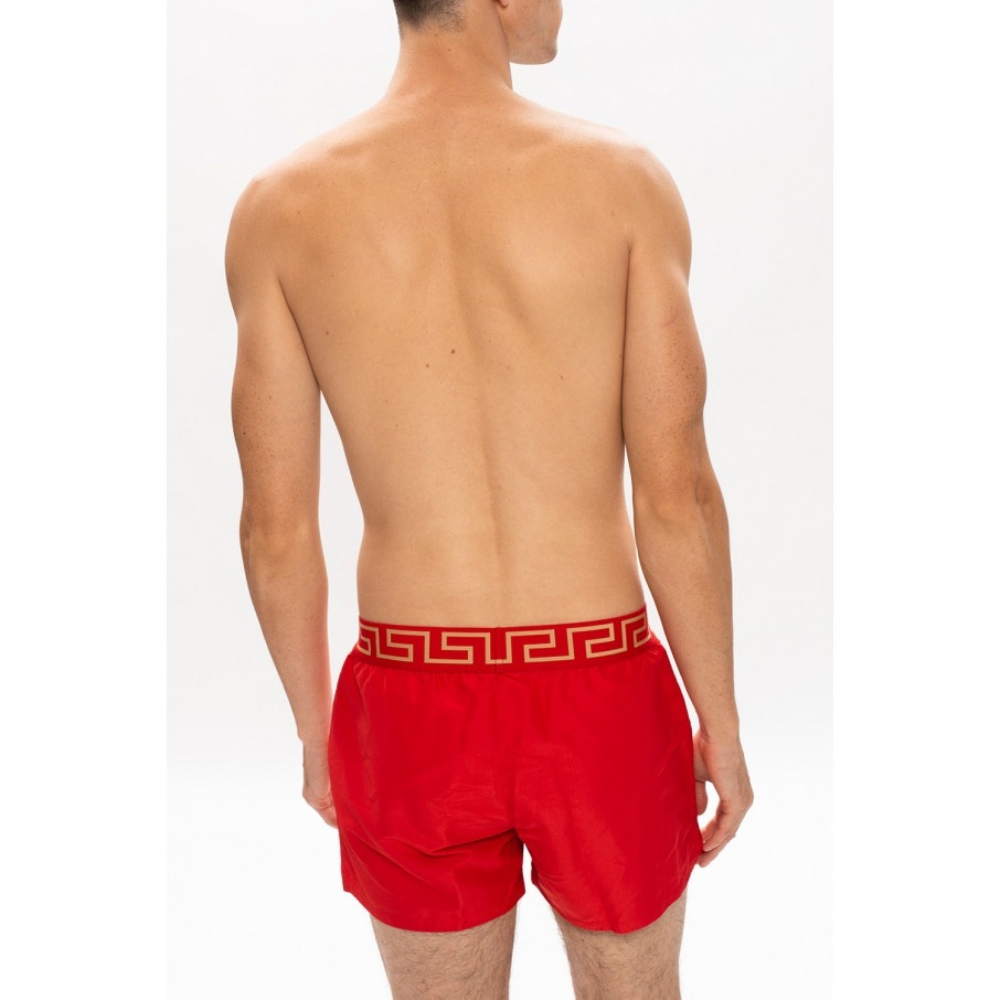 🔴 Versace Greca Medusa Border Swim Shorts - Red L