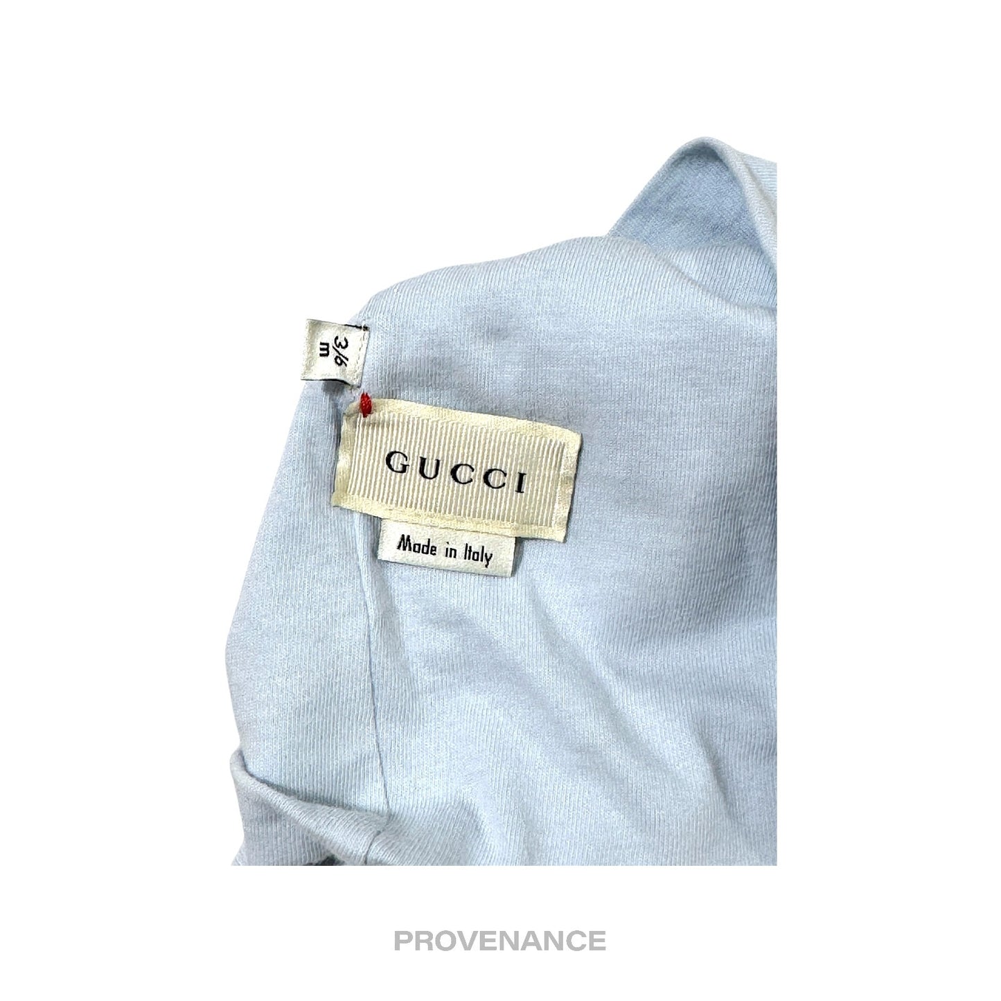 🔴 Gucci Web Baby Hat and Bib  Set - Powder Baby Blue 3/6m