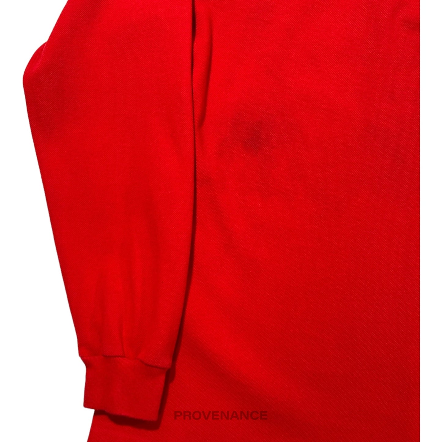 🔴 Burberry Sports Long Sleeve Polo Shirt - Red Nova Check M