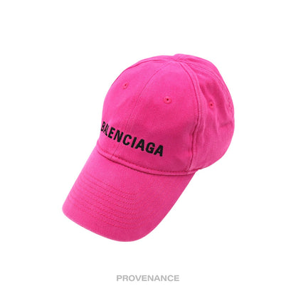 🔴 Balenciaga Embroidered Logo Cap - Washed Pink