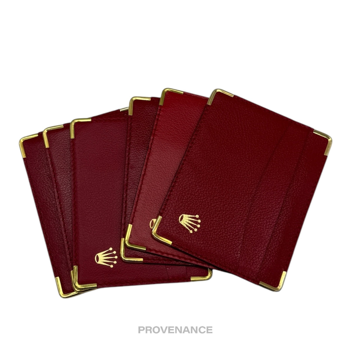 🔴 Rolex Card Holder Wallet - Red Leather