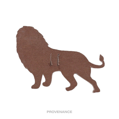 🔴 Hermes Petit h Lion Ribbon Charm - Brown Leather