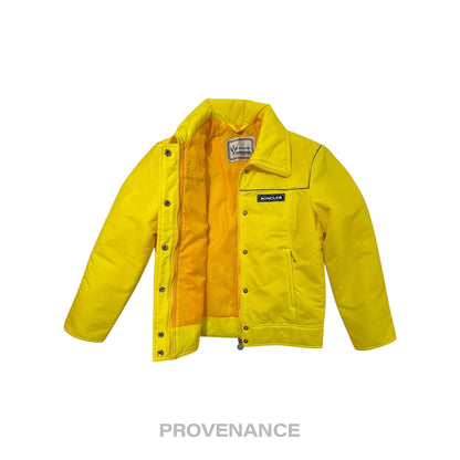 🔴 Moncler Logo Light Ski Jacket Coat - Yellow L Hood