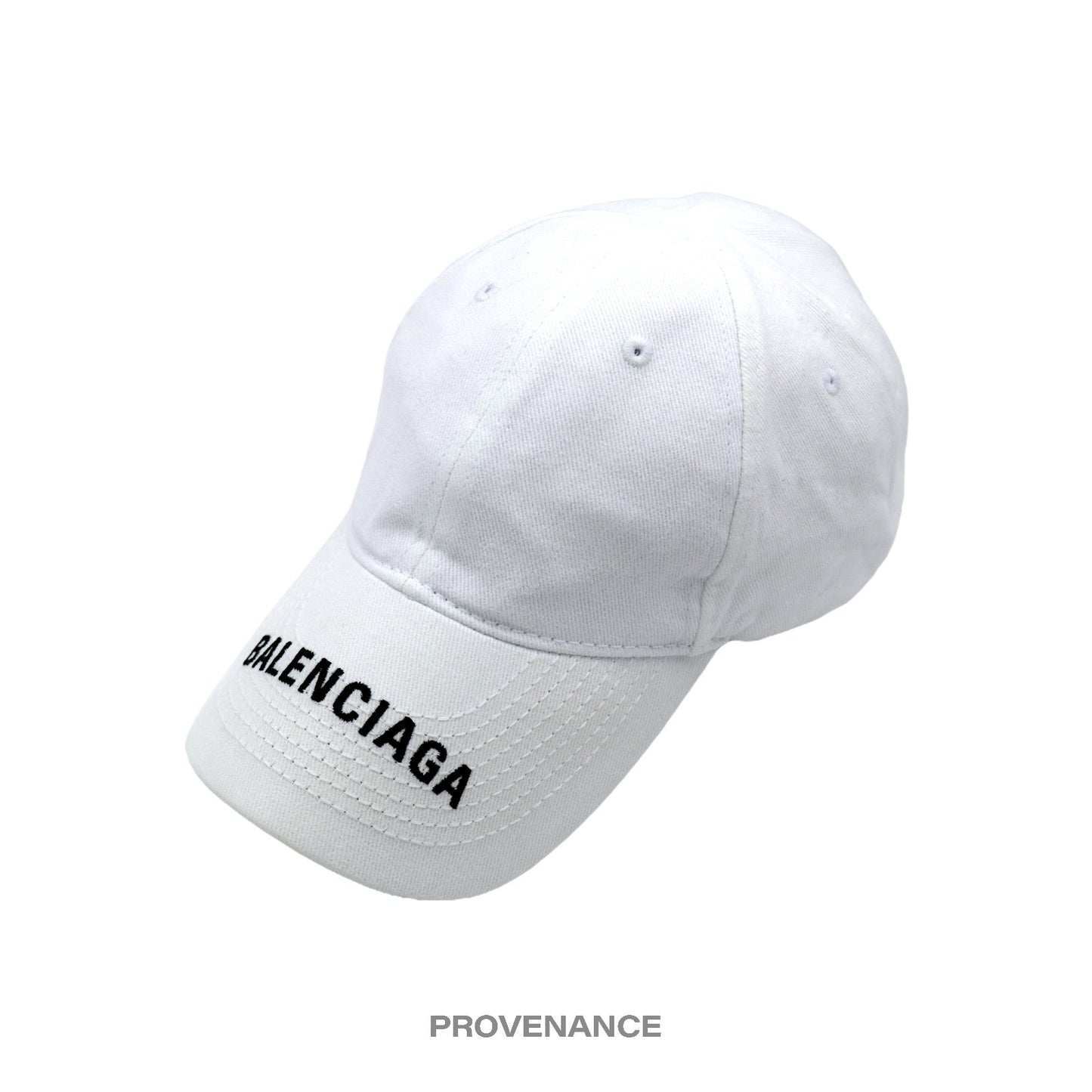 🔴 Balenciaga Embroidered Logo Cap Hat - White