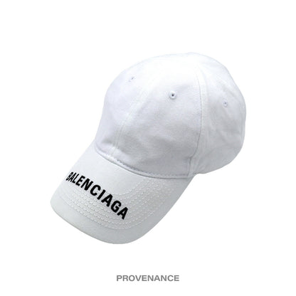 🔴 Balenciaga Embroidered Logo Cap Hat - White