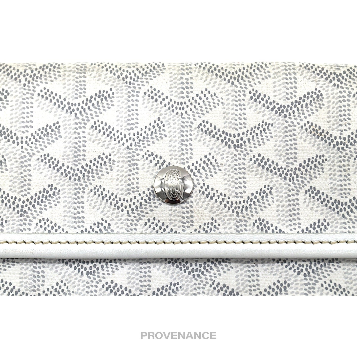 🔴 Goyard St. Louis Pouch Wallet - White Goyardine