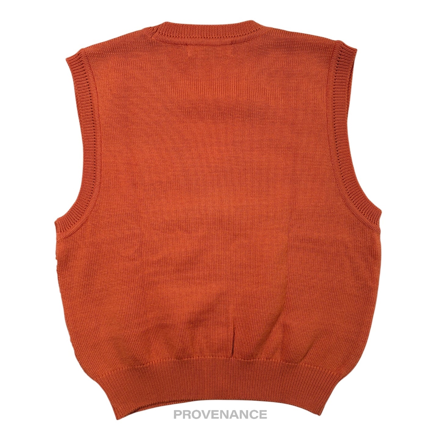 🔴 Balenciaga BB Logo Wool Sweater Vest - Orange/White L