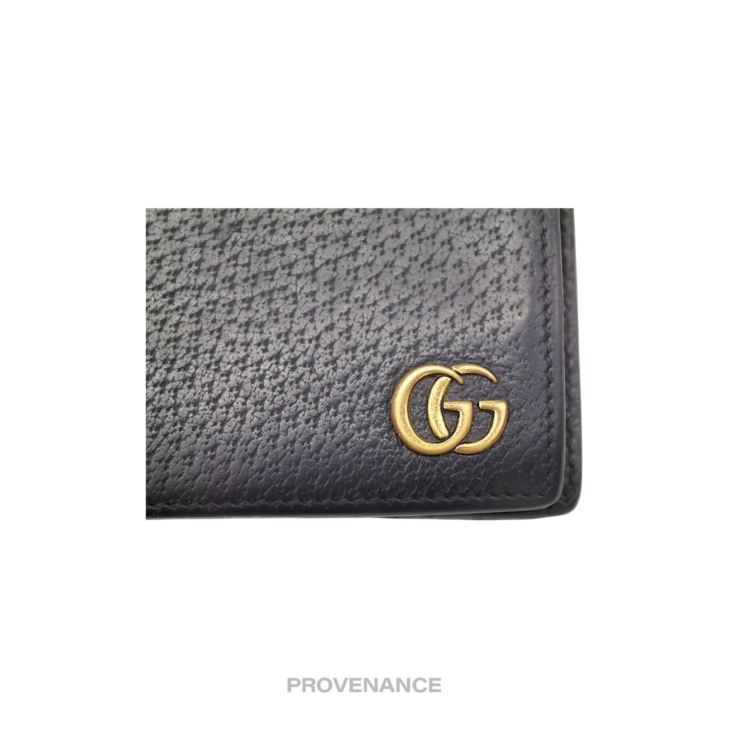 🔴 Gucci GG Marmont Bifold Wallet - Black Leather