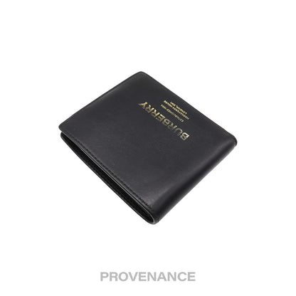 🔴 Burberry Address Logo Bifold Wallet - Black Leather