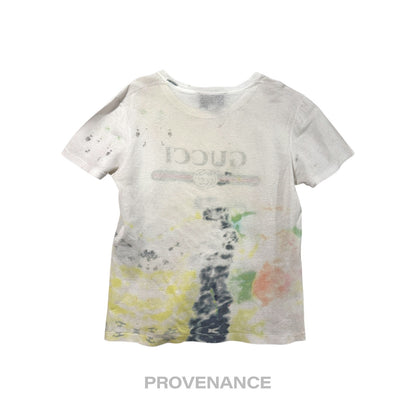 🔴 Gucci GG  Vintage Logo T-Shirt - Tie Dye White  S