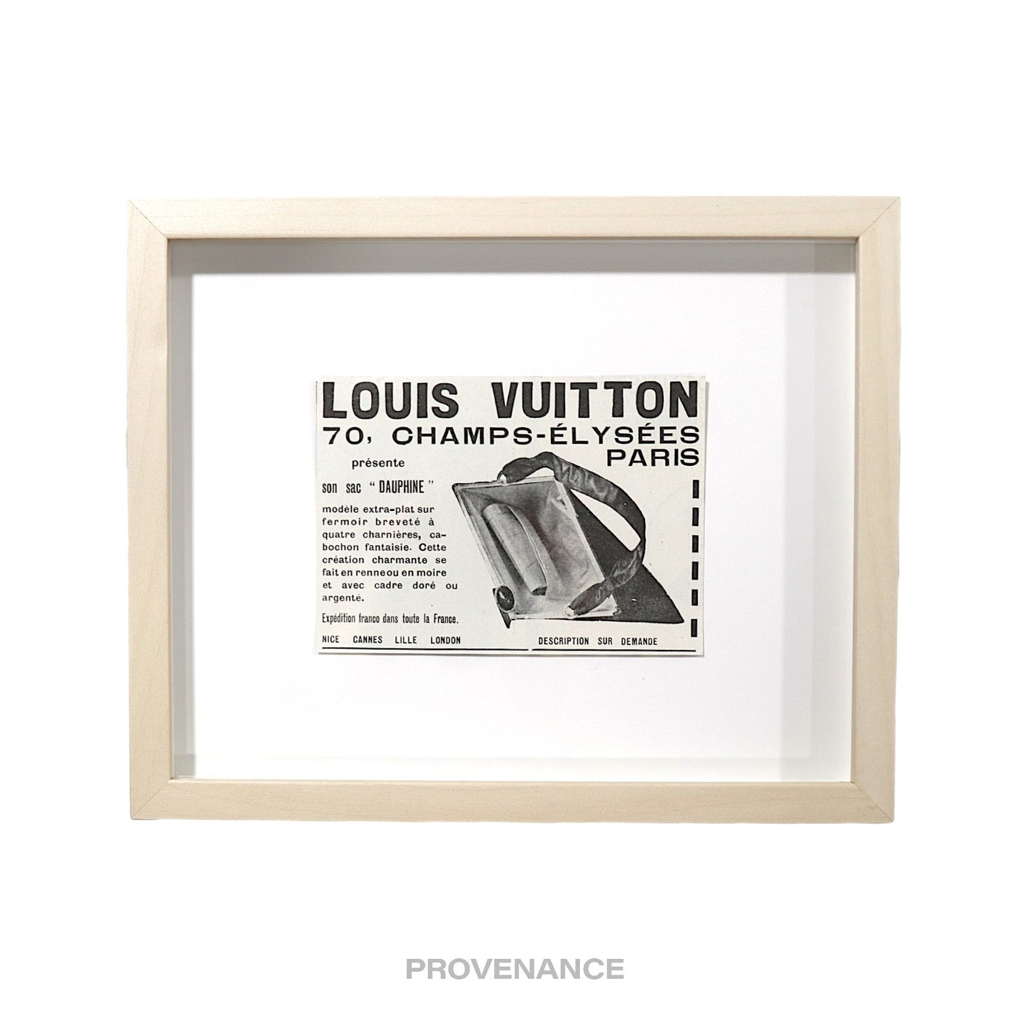 🔴 Louis Vuitton Antique Vintage Newsprint Ad - DAUPHINE