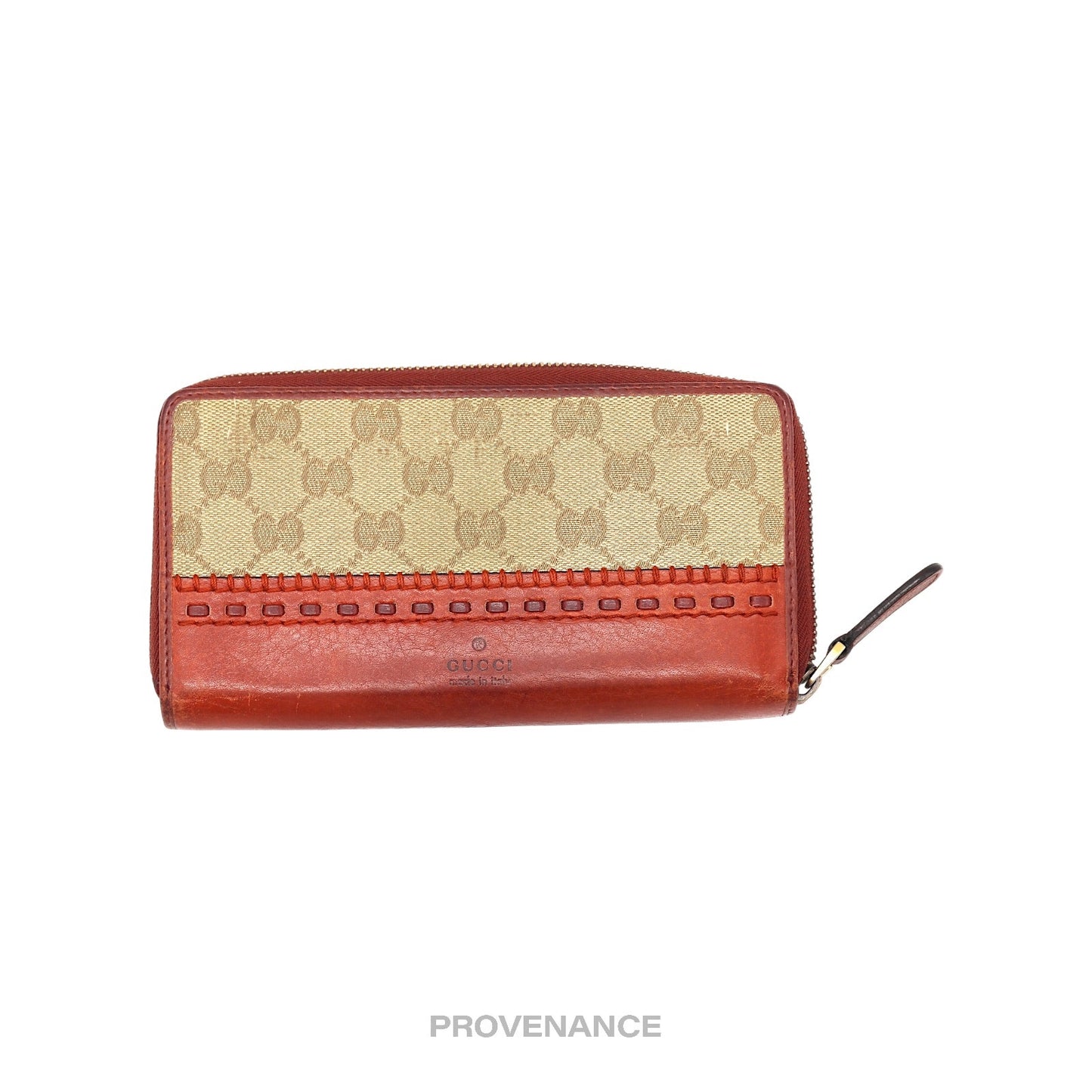 🔴 Gucci Long Zip Wallet - GG Supreme Orange