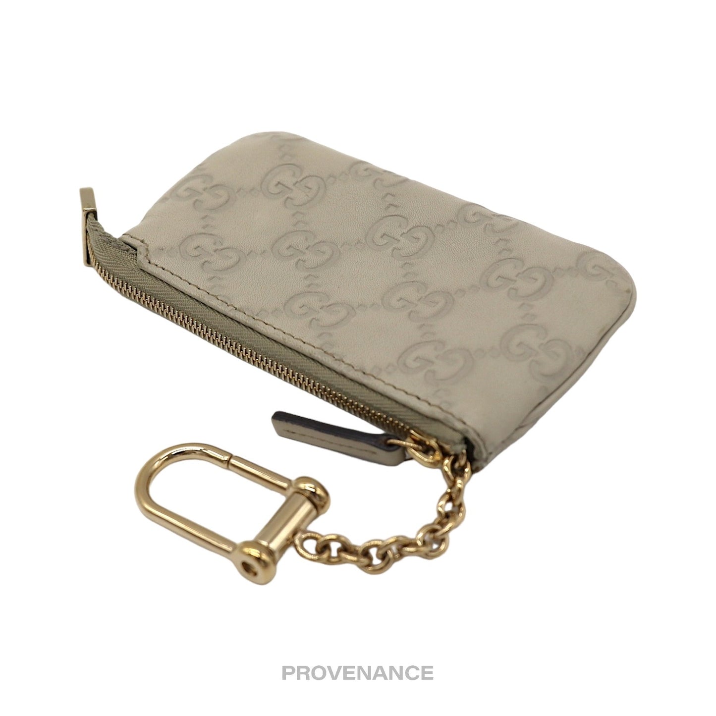 🔴 Gucci Key Pouch Cles - Ivory GG Guccissima Leather