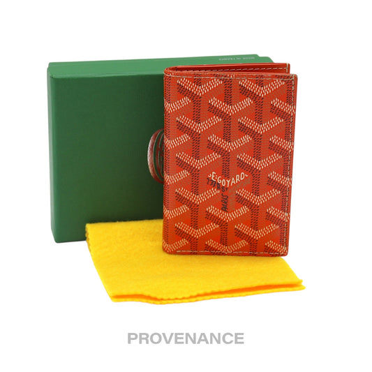 🔴 Goyard Saint Pierre Card Wallet - Orange Goyardine