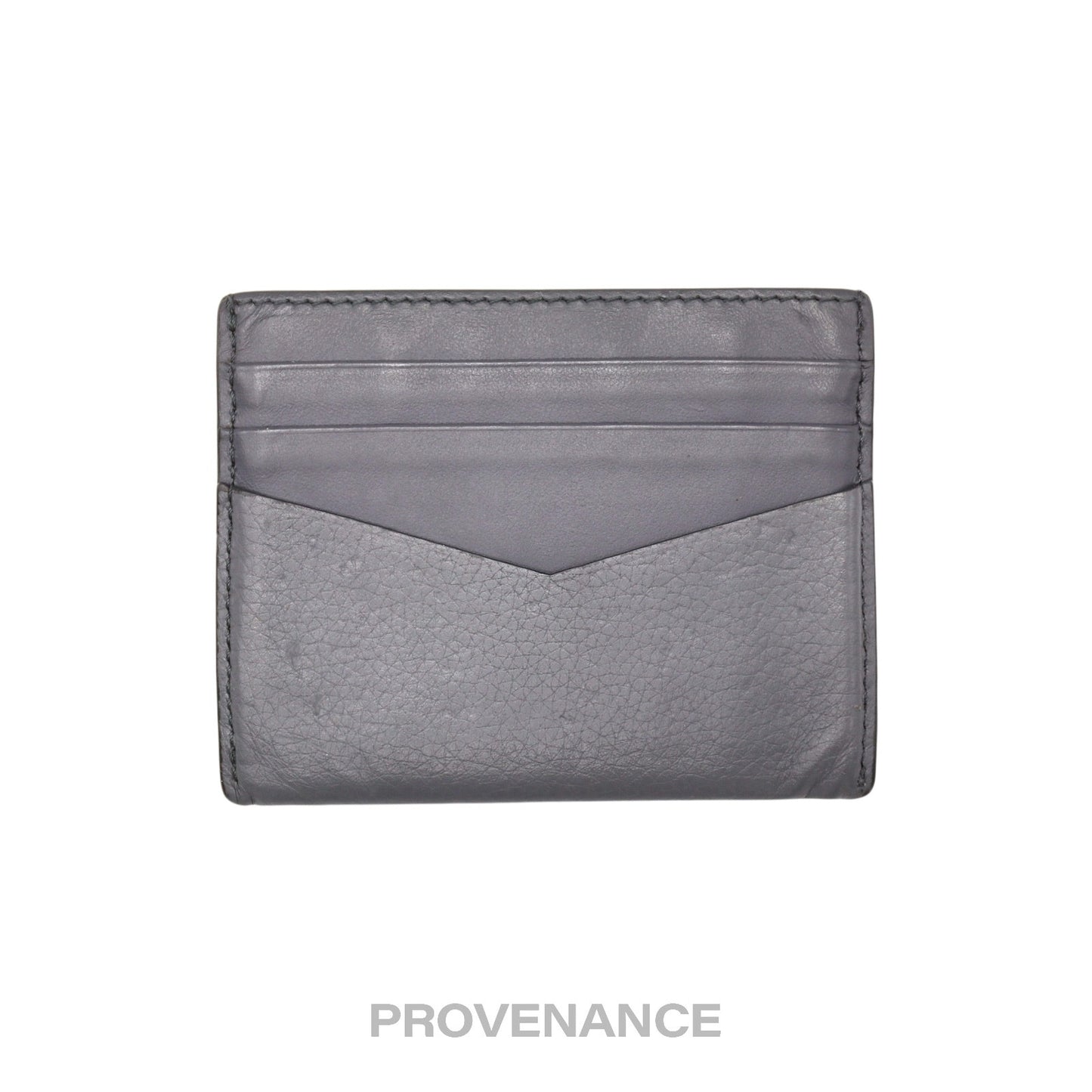 🔴 Givenchy Logo Card Holder Wallet - Grey Leather