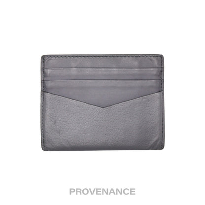 🔴 Givenchy Logo Card Holder Wallet - Grey Leather