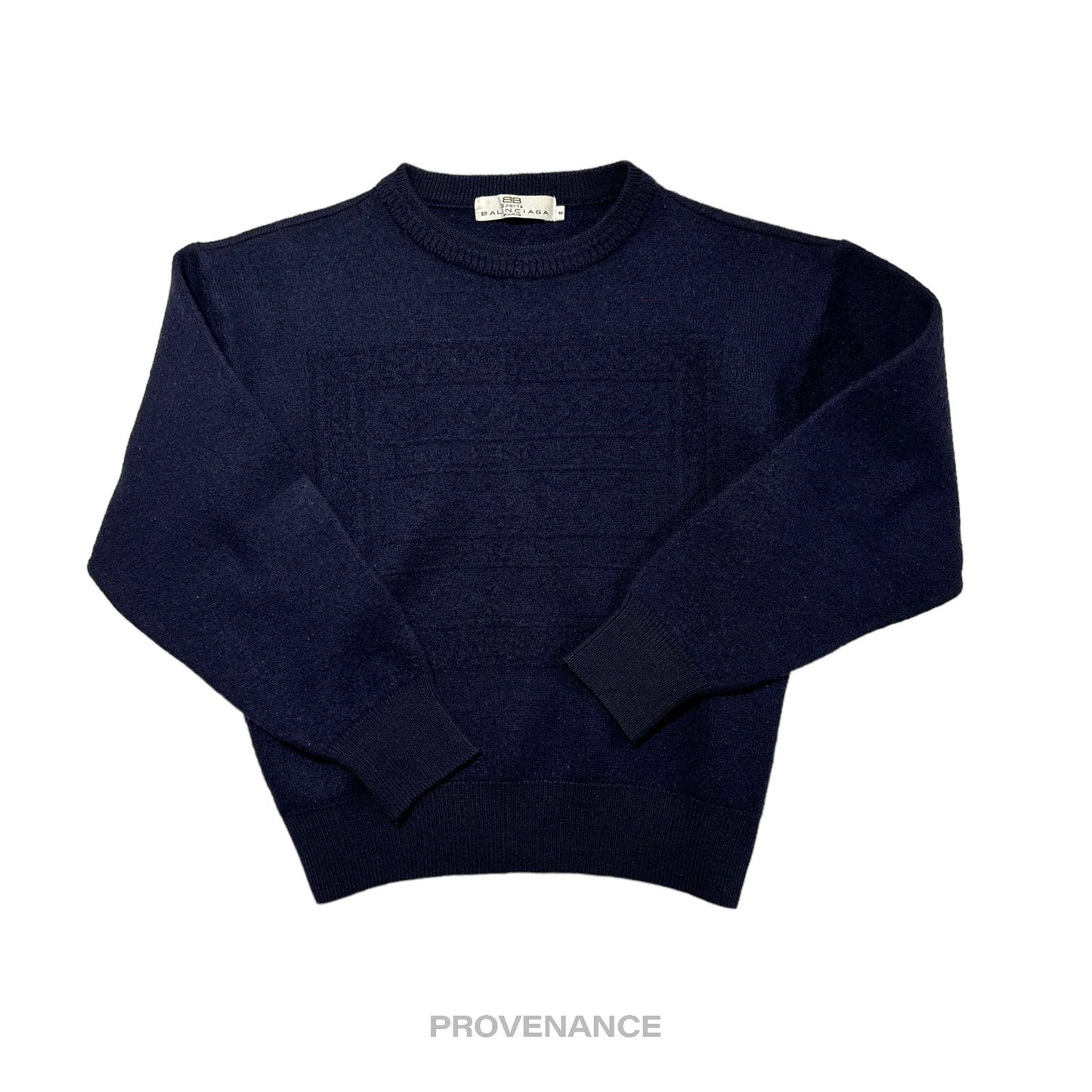 🔴 Balenciaga Crewneck Wool Sweatshirt - Deep Navy M