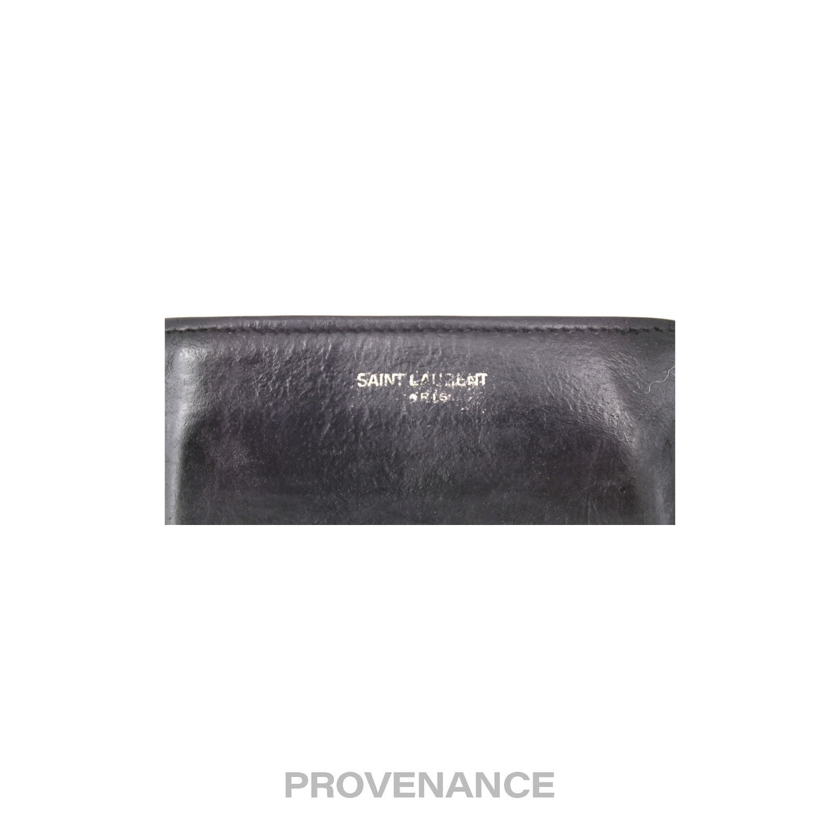 🔴 Saint Laurent Paris SLP Logo Bifold Wallet - Black