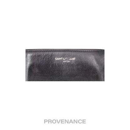 🔴 Saint Laurent Paris SLP Logo Bifold Wallet - Black