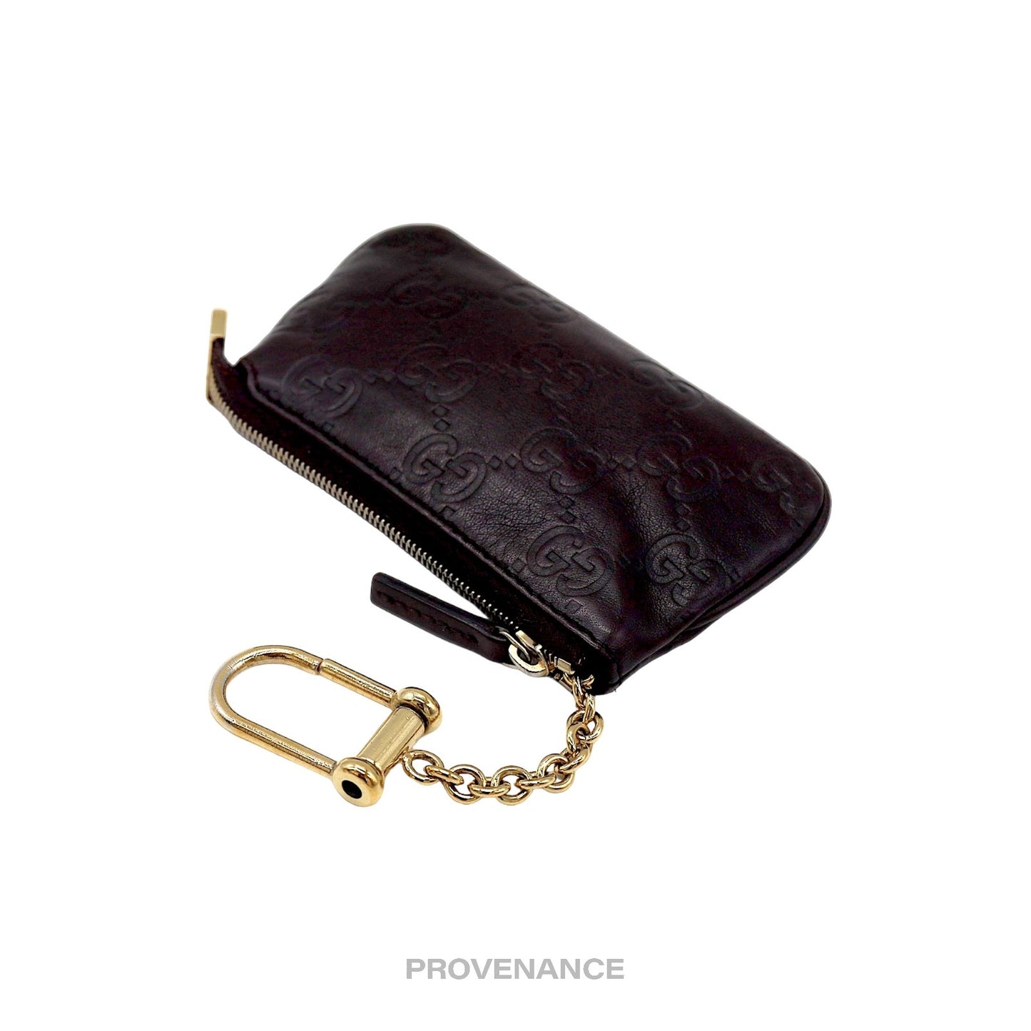 🔴 Gucci Key Pouch Cles - Chocolate Guccissima Leather