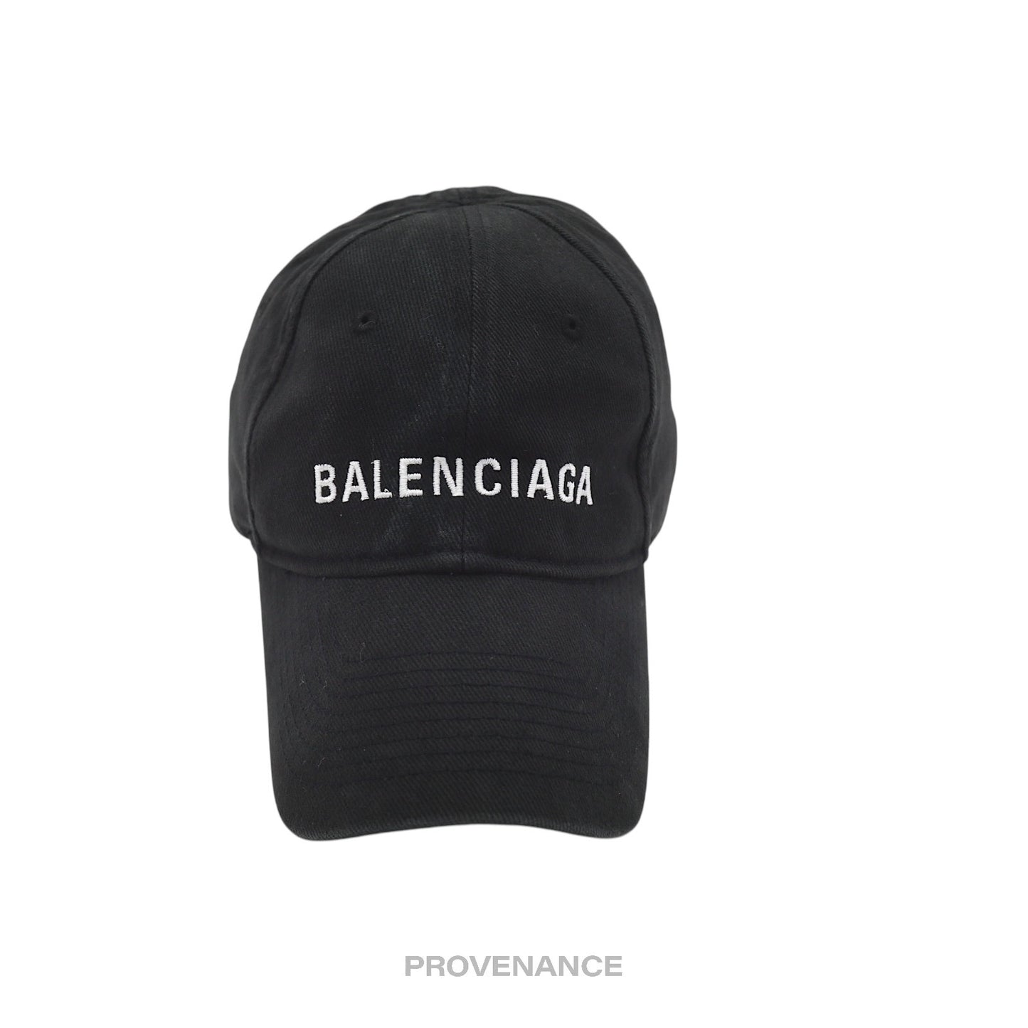 🔴  Balenciaga Embroidered Logo Cap - Washed Black