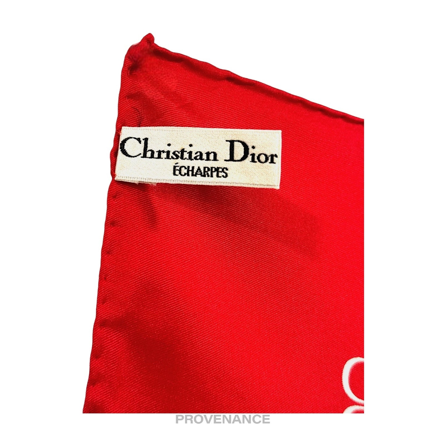 🔴 Christian Dior CD Monogram Silk Scarf 75 - Red White