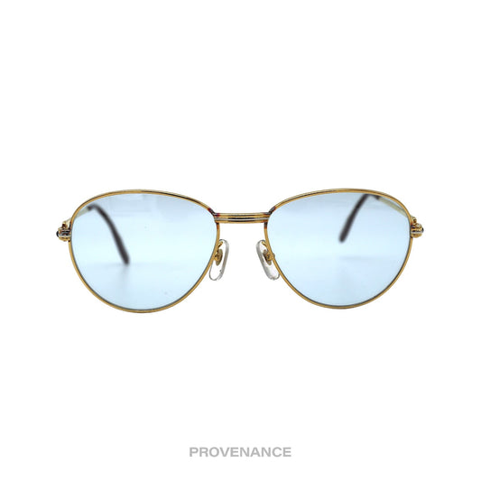 🔴 Cartier Saphir Vintage Sunglasses - Gold/Blue