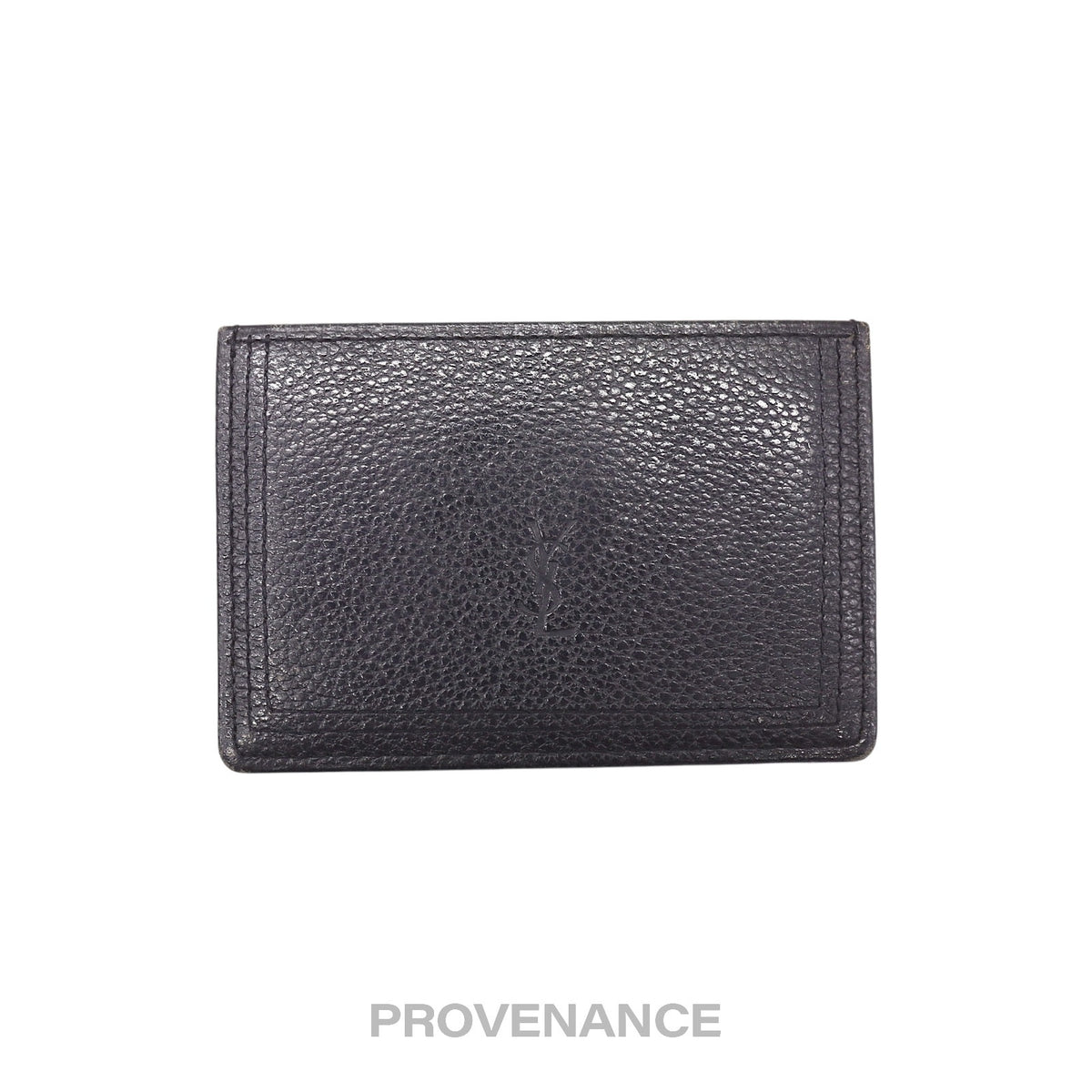 🔴 Saint Laurent Paris YSL Logo Card Holder Wallet - Black