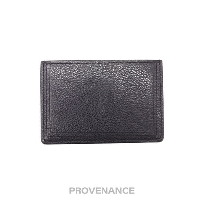 🔴 Saint Laurent Paris YSL Logo Card Holder Wallet - Black