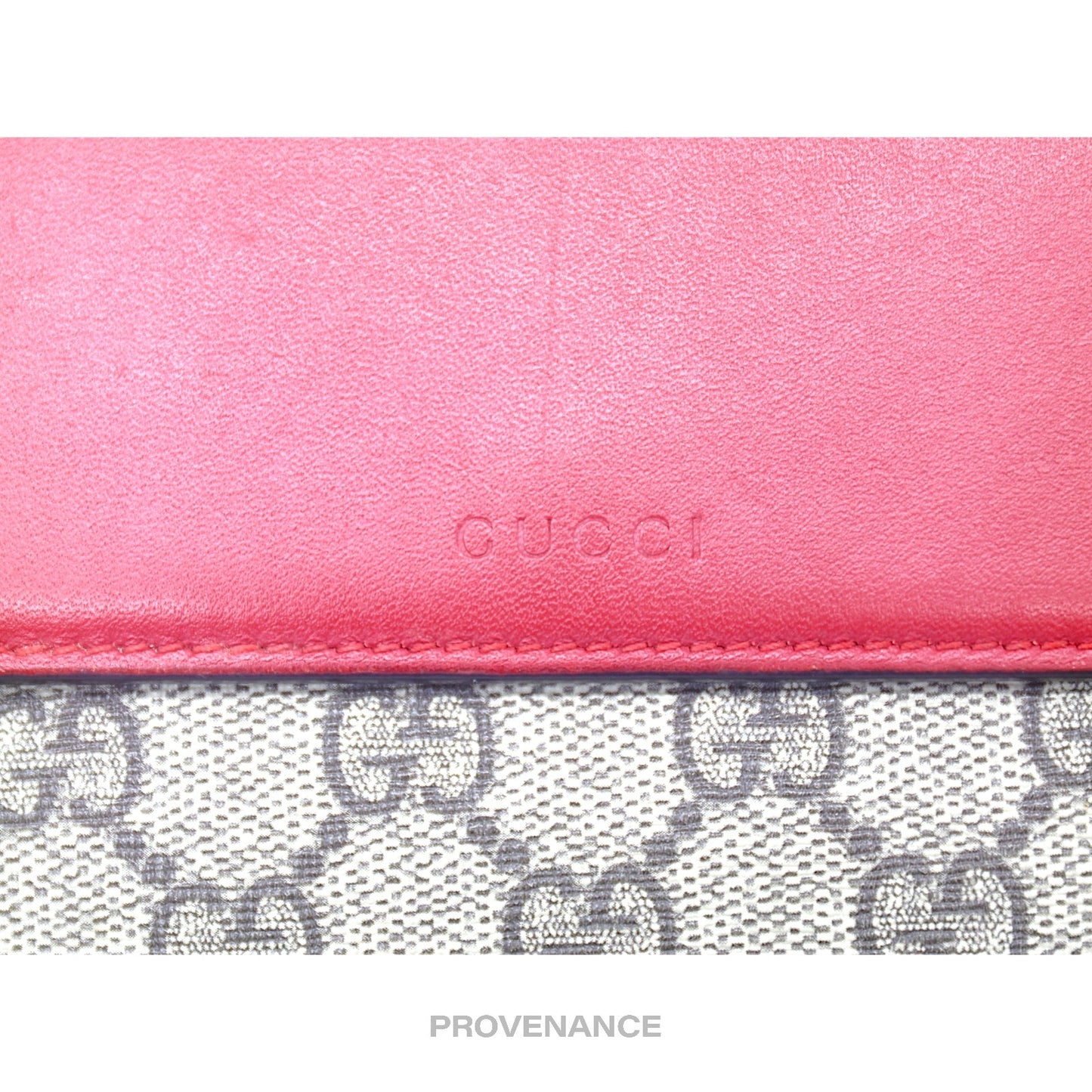 🔴 Gucci Trifold Snap Wallet - GG Supreme Red/Pink