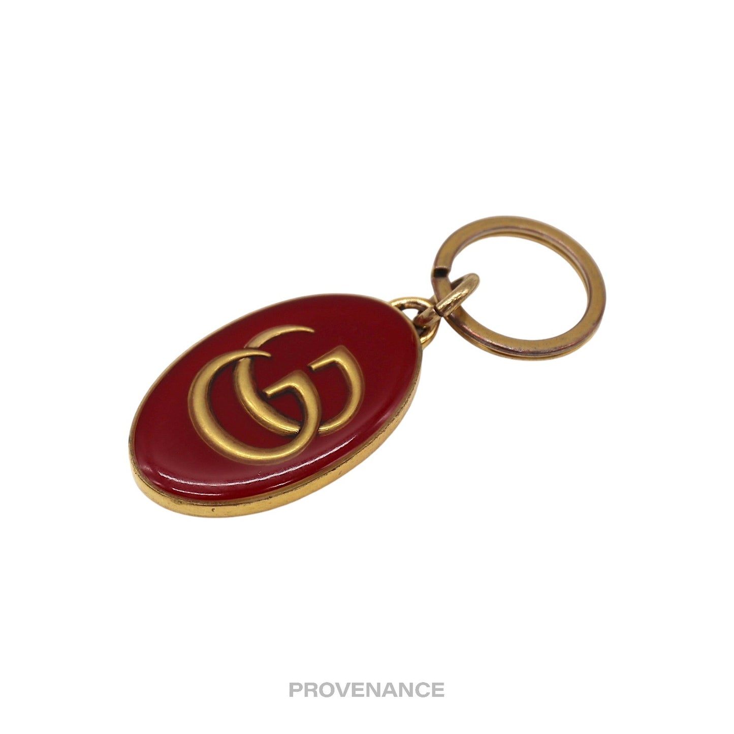 🔴 Gucci GG Marmont Keychain - Aged Gold Red