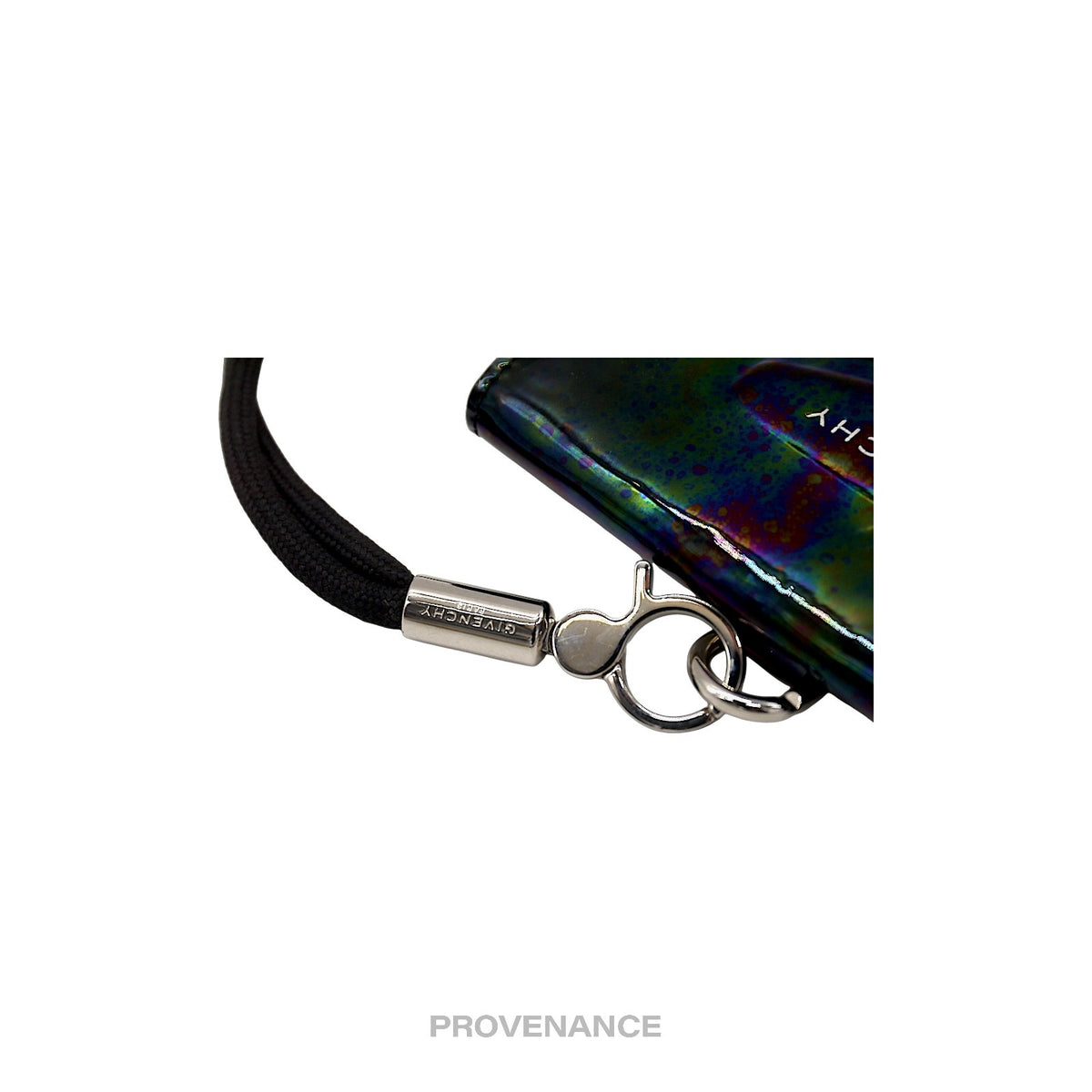 🔴 Givenchy Logo Neck Phone Lanyard Wallet - Iridescent